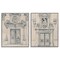 Stupell Industries Pencil Sketch Ornate Door 2 pc Framed Giclee Wall Art Set Design by June Erica Vess